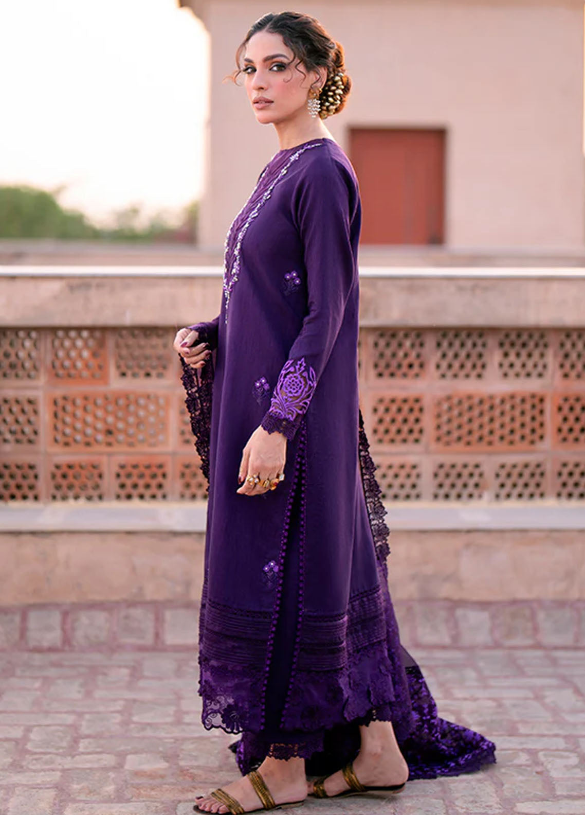 Kahani By Fozia Khalid Pret Embroidered Raw Silk 3 Piece Suit Manal