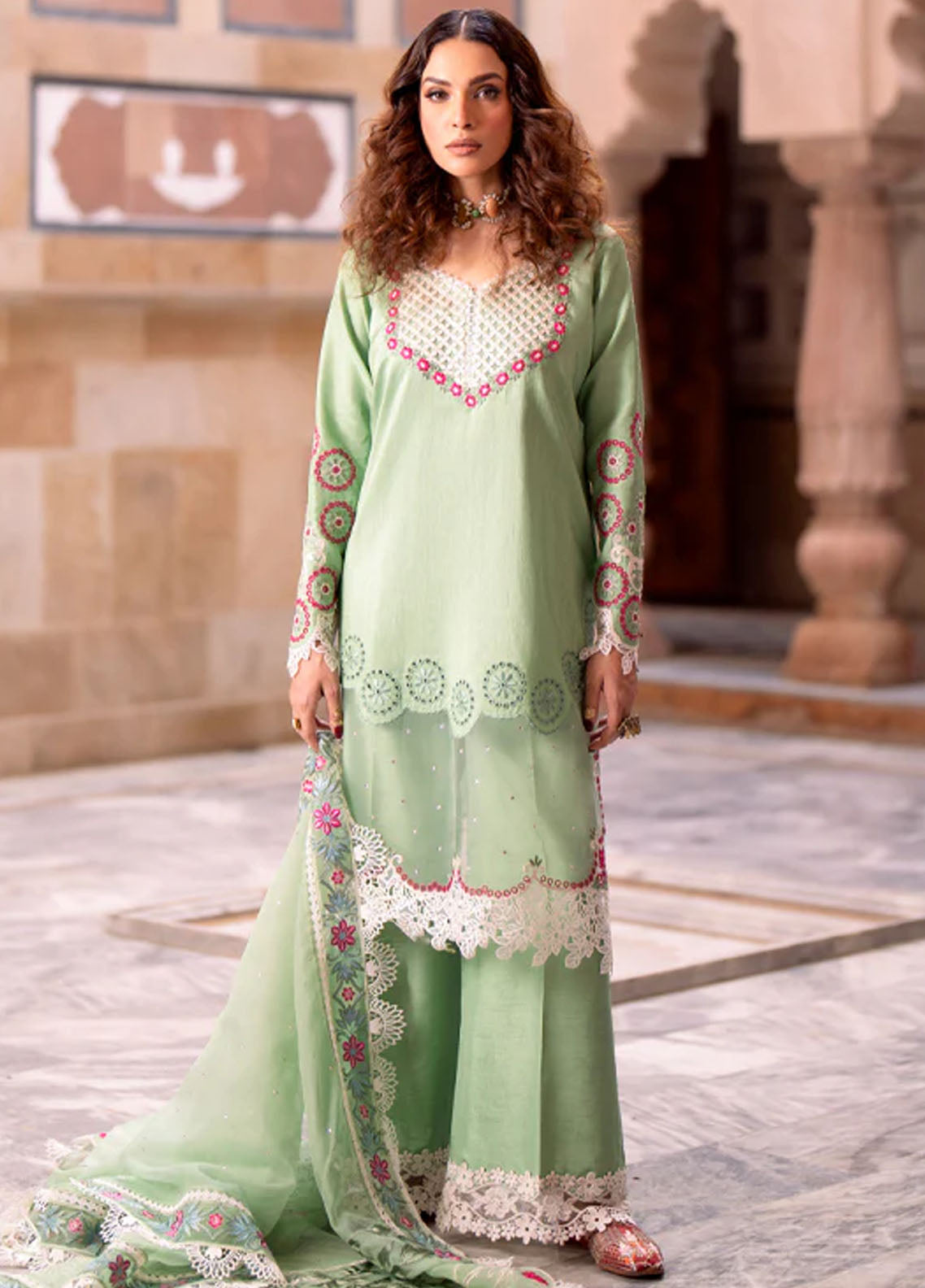 Kahani By Fozia Khalid Pret Embroidered Raw Silk 3 Piece Suit Shehnaz