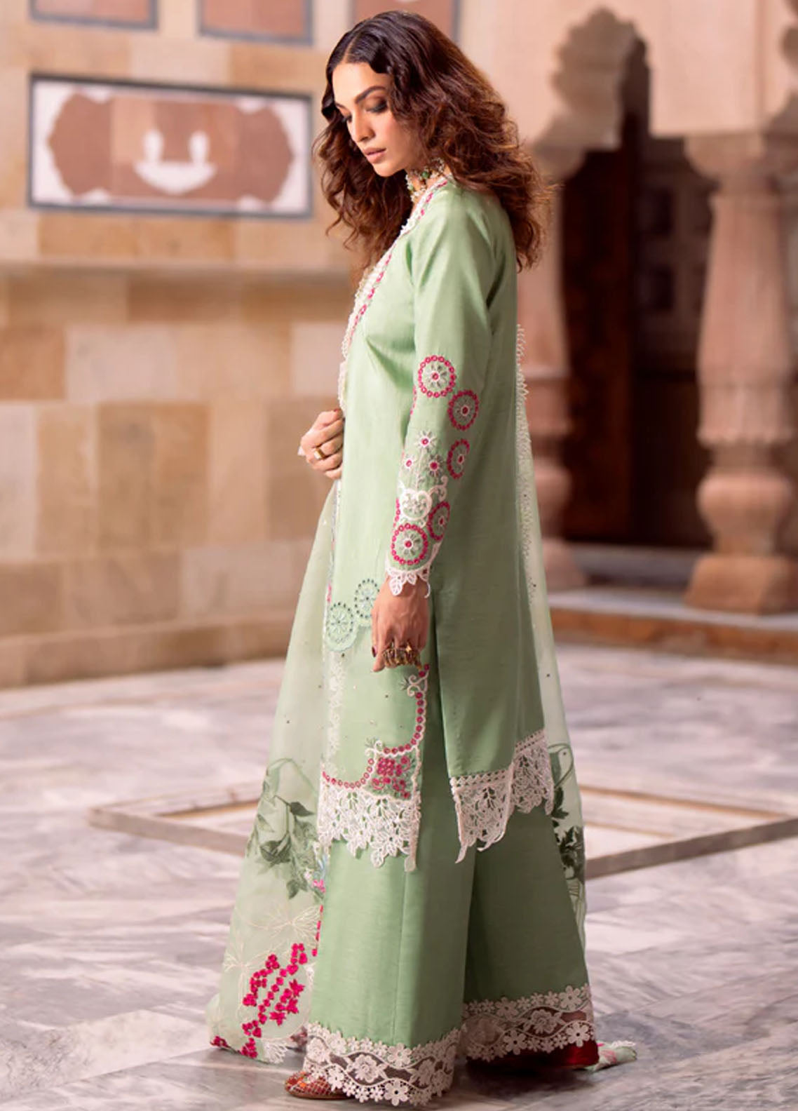 Kahani By Fozia Khalid Pret Embroidered Raw Silk 3 Piece Suit Shehnaz