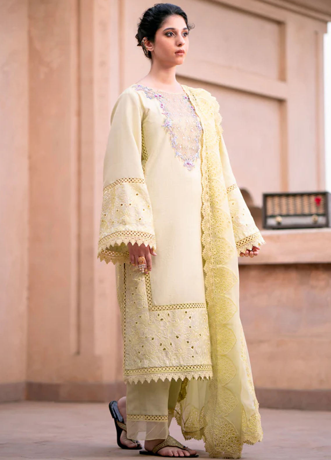 Kahani By Fozia Khalid Pret Embroidered Raw Silk 3 Piece Suit Suraiya