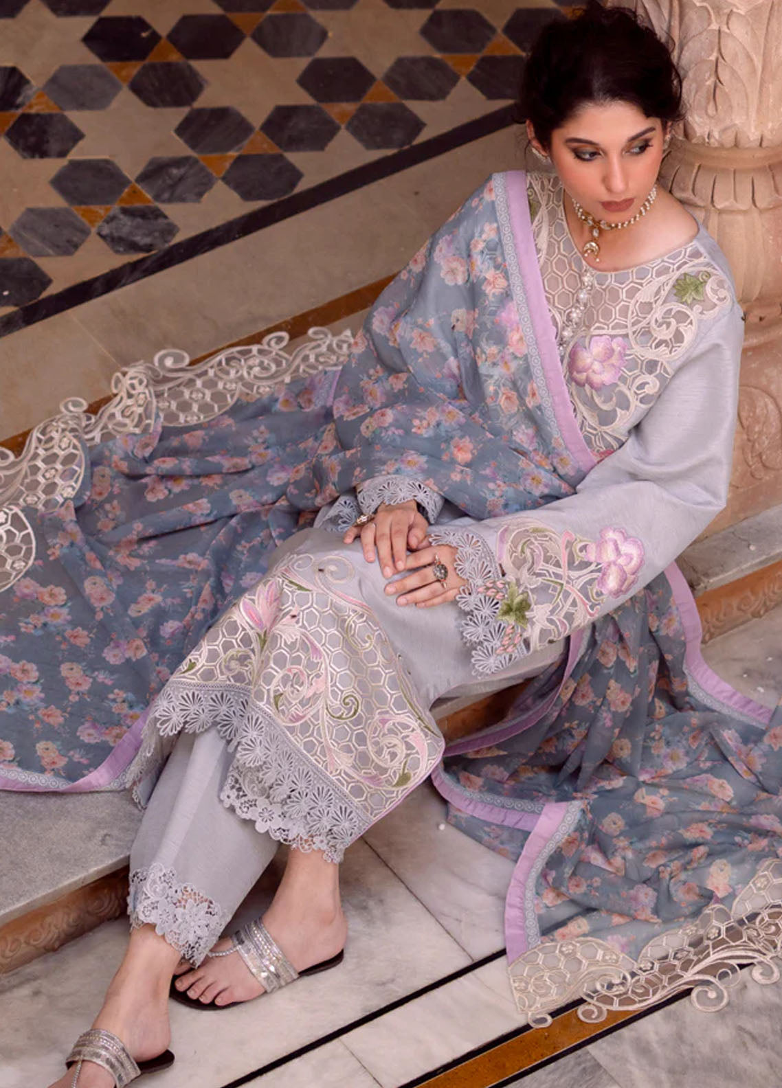 Kahani By Fozia Khalid Pret Embroidered Raw Silk 3 Piece Suit Yasmeen