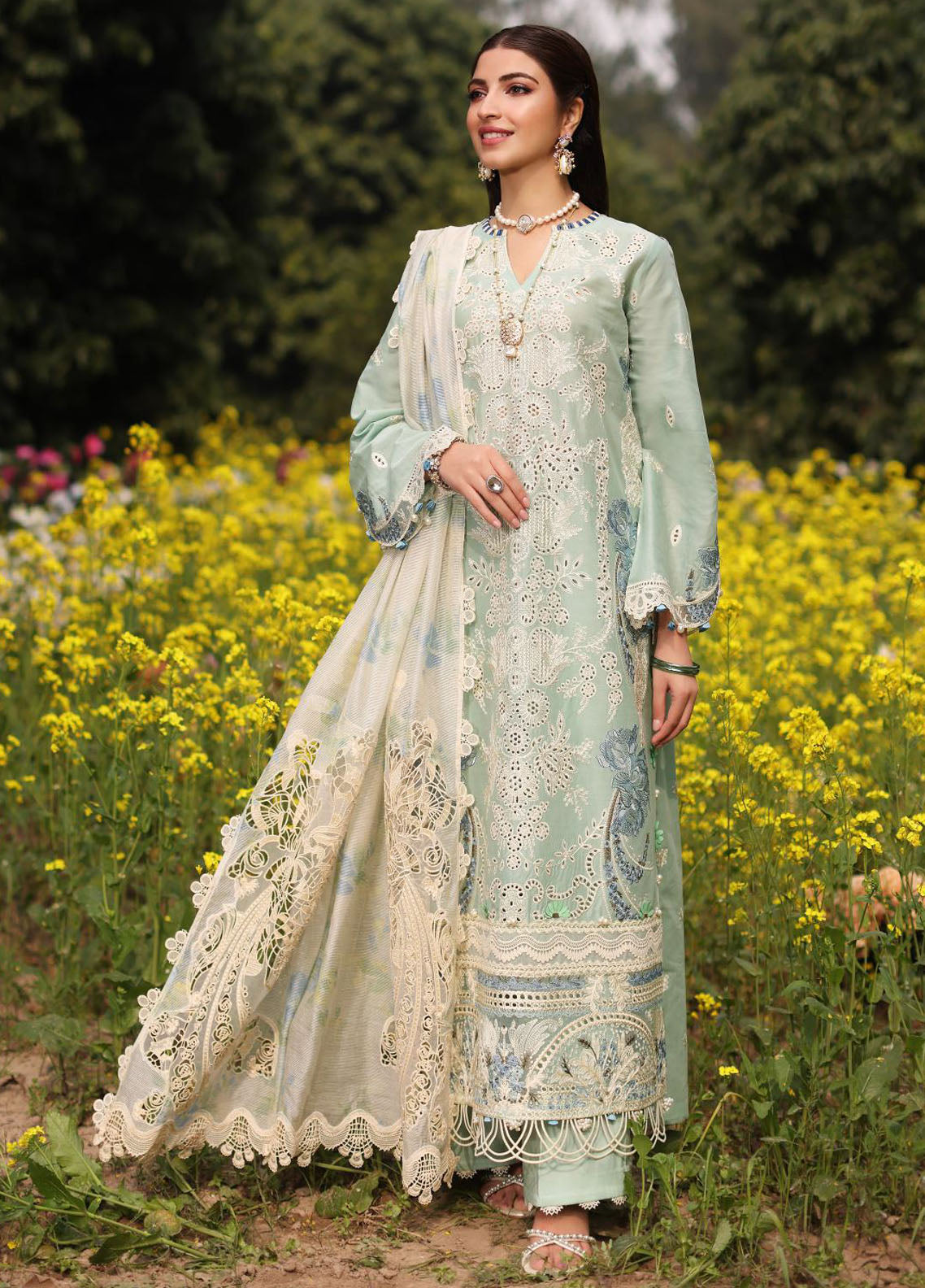 Kahf Festive Luxury Lawn Collection 2024 KFL-01 Tabir