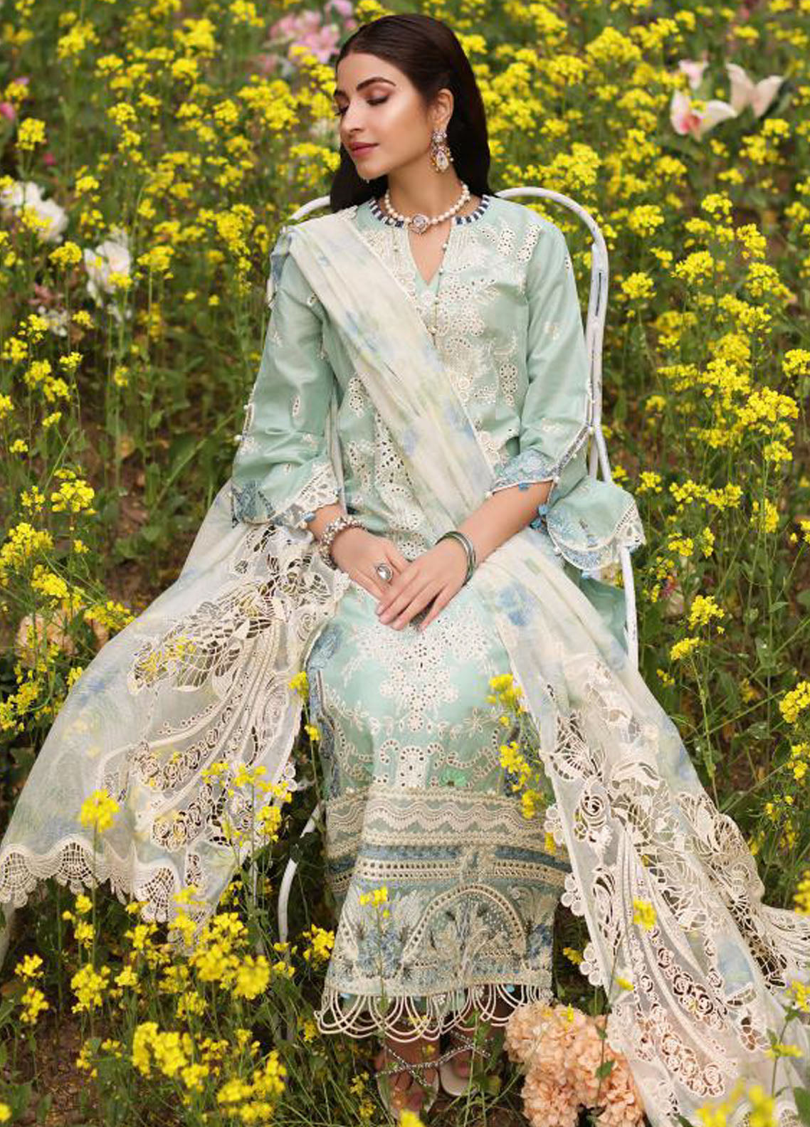 Kahf Festive Luxury Lawn Collection 2024 KFL-01 Tabir