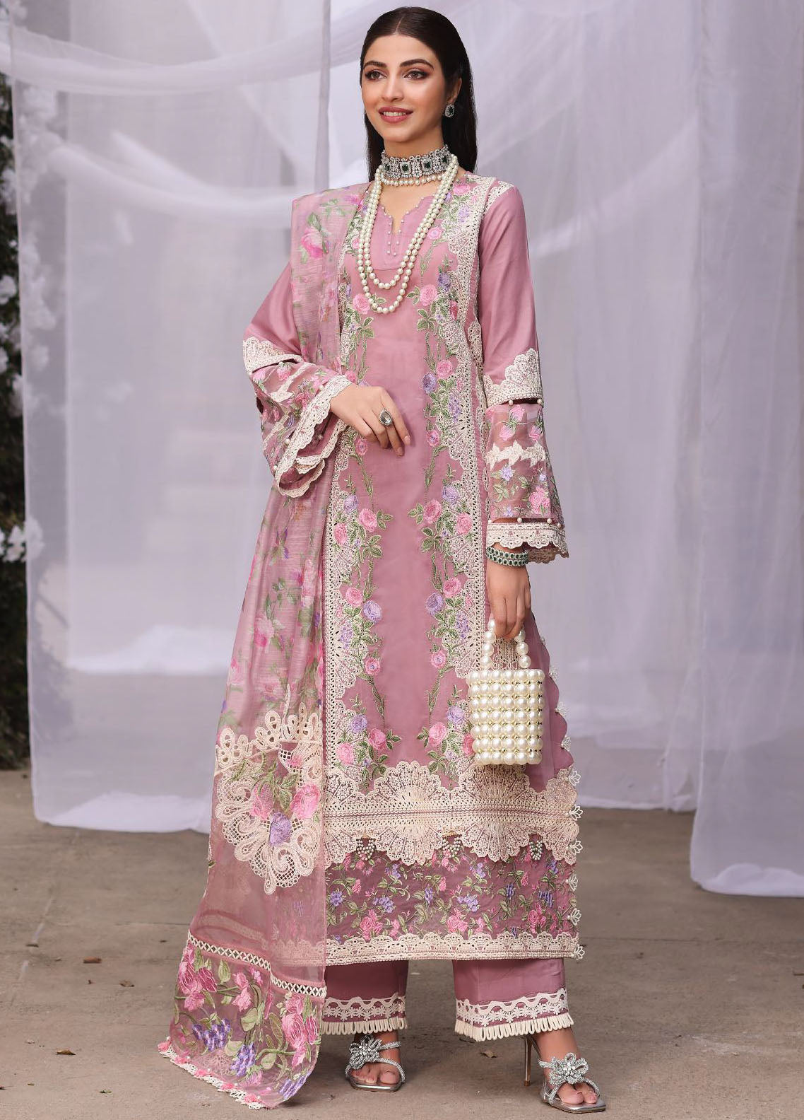 Kahf Festive Luxury Lawn Collection 2024 KFL-03 Sassi