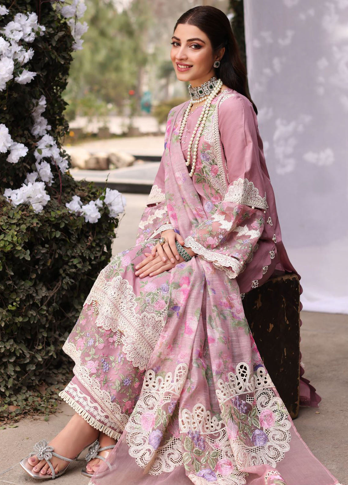 Kahf Festive Luxury Lawn Collection 2024 KFL-03 Sassi