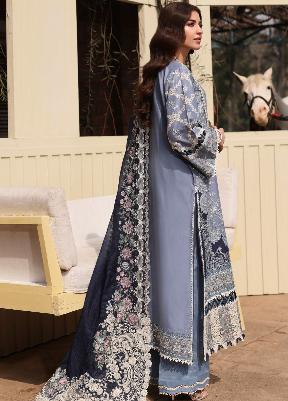 Kahf Festive Luxury Lawn Collection 2024 KFL-04 Kinza