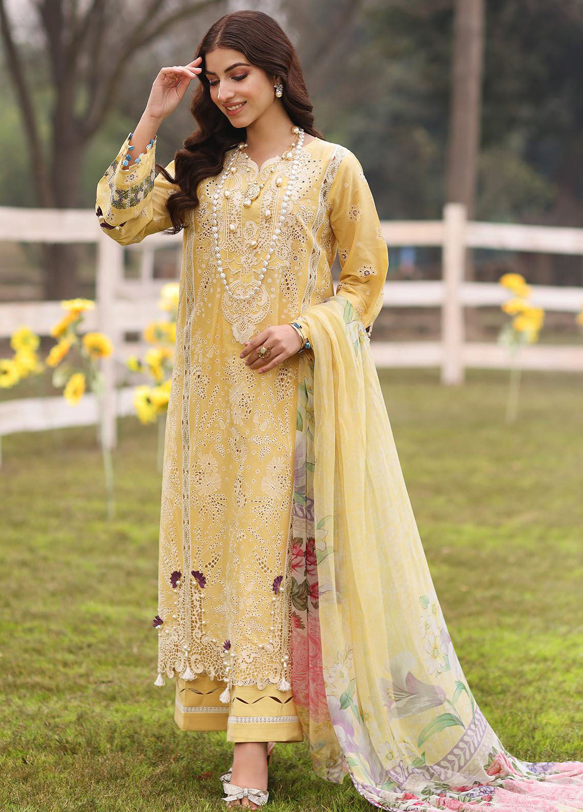 Kahf Festive Luxury Lawn Collection 2024 KFL-05 Sahar