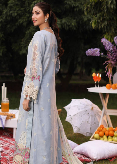 Kahf Festive Luxury Lawn Collection 2024 KFL-08 A Firuza