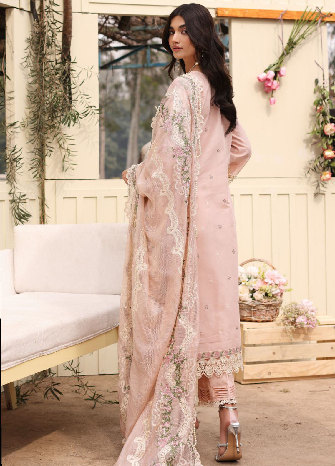 Kahf Festive Luxury Lawn Collection 2024 KFL-09 B Nora