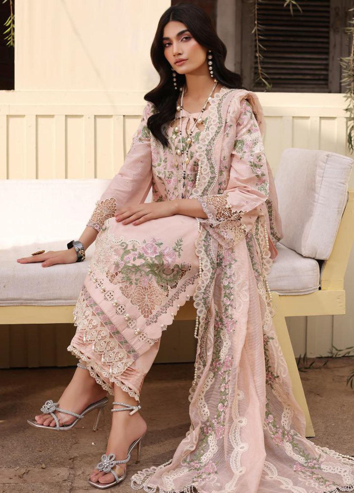 Kahf Festive Luxury Lawn Collection 2024 KFL-09 B Nora