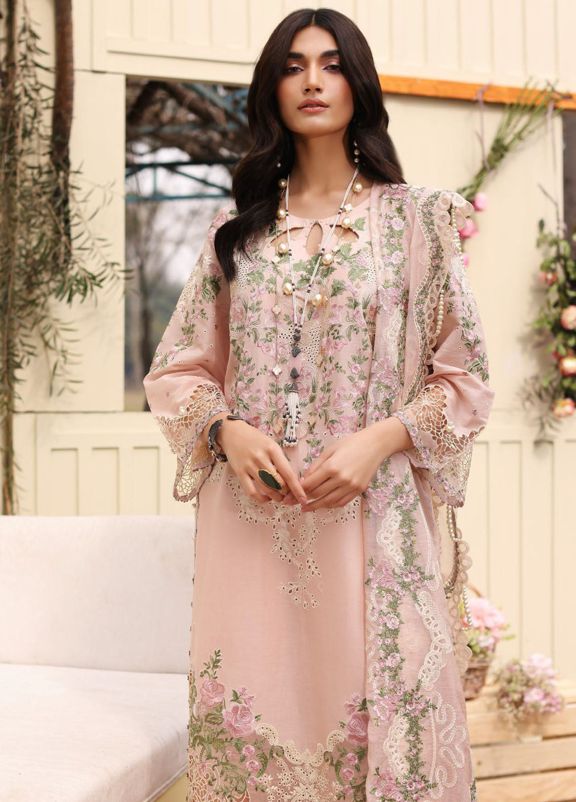 Kahf Festive Luxury Lawn Collection 2024 KFL-09 B Nora