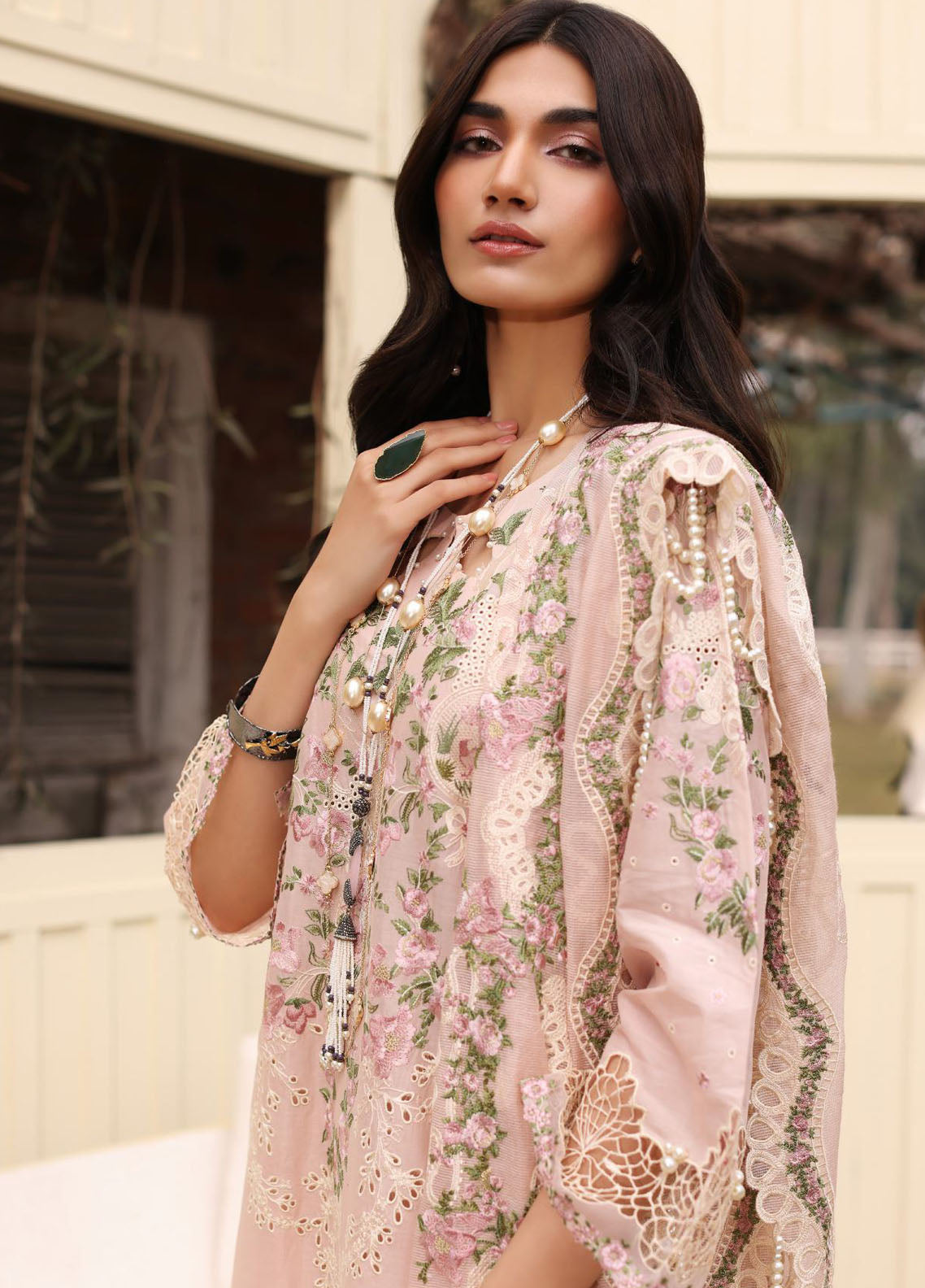 Kahf Festive Luxury Lawn Collection 2024 KFL-09 B Nora