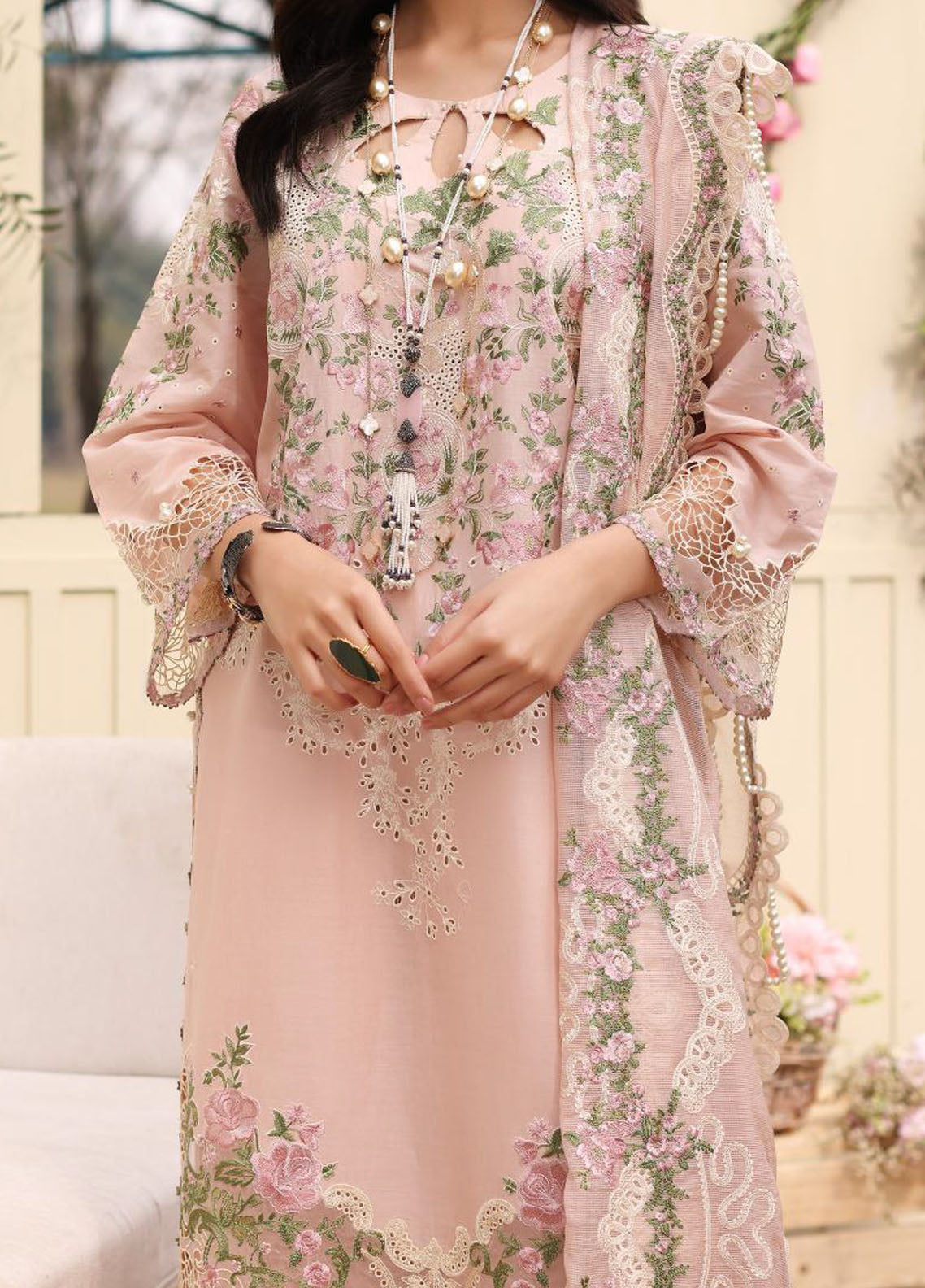 Kahf Festive Luxury Lawn Collection 2024 KFL-09 B Nora