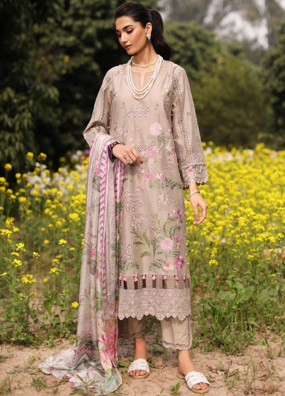 Kahf Festive Luxury Lawn Collection 2024 KFL-12 Heer