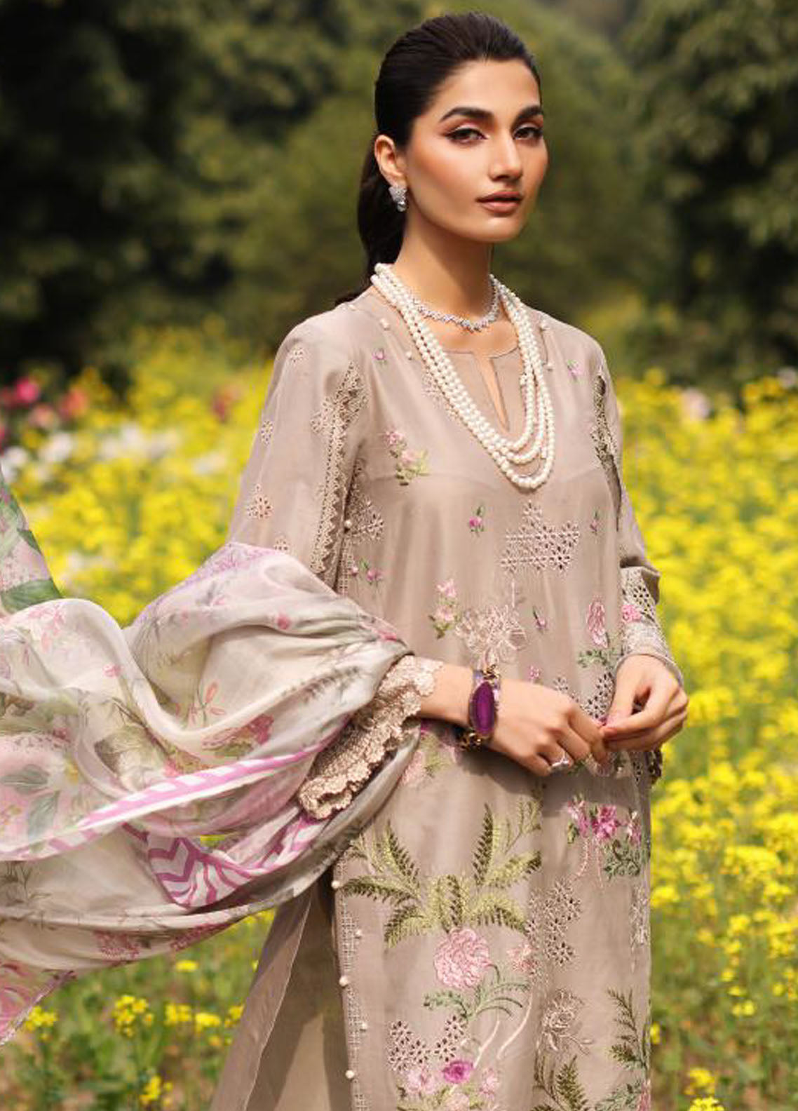 Kahf Festive Luxury Lawn Collection 2024 KFL-12 Heer