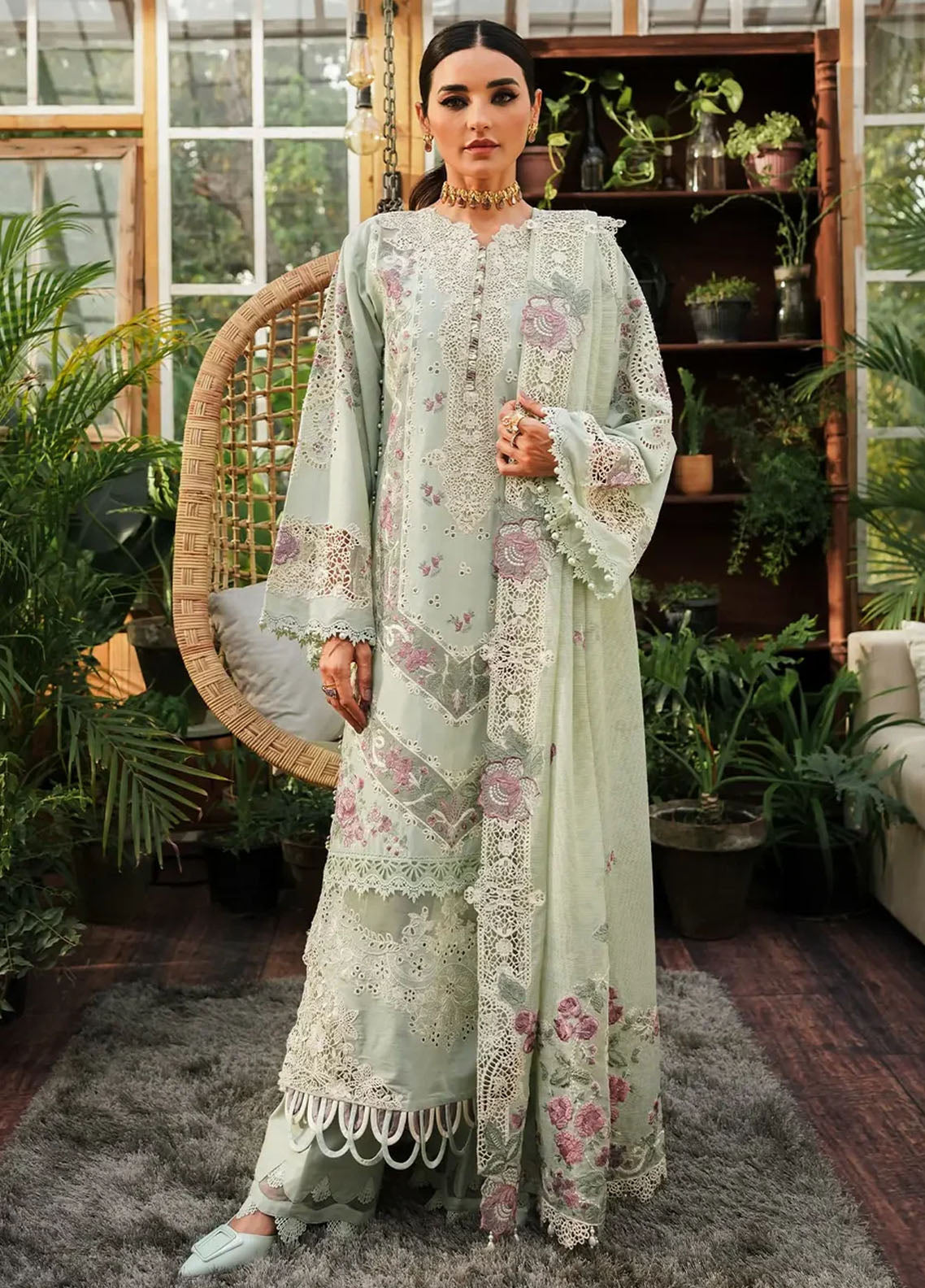 Kahf Premium Unstitched Luxury Lawn Collection 2024 KLE-1A