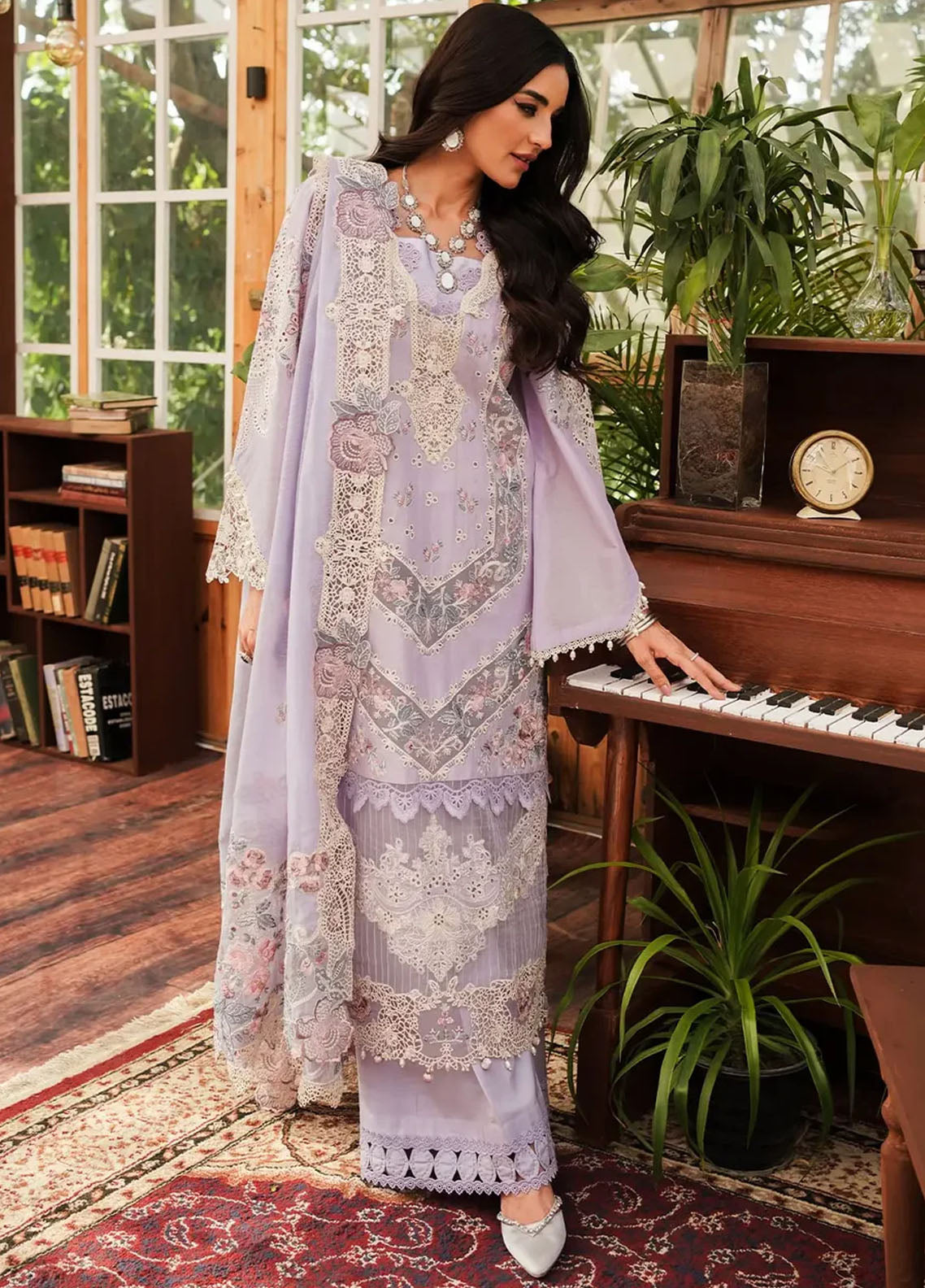 Kahf Premium Unstitched Luxury Lawn Collection 2024 KLE-1B