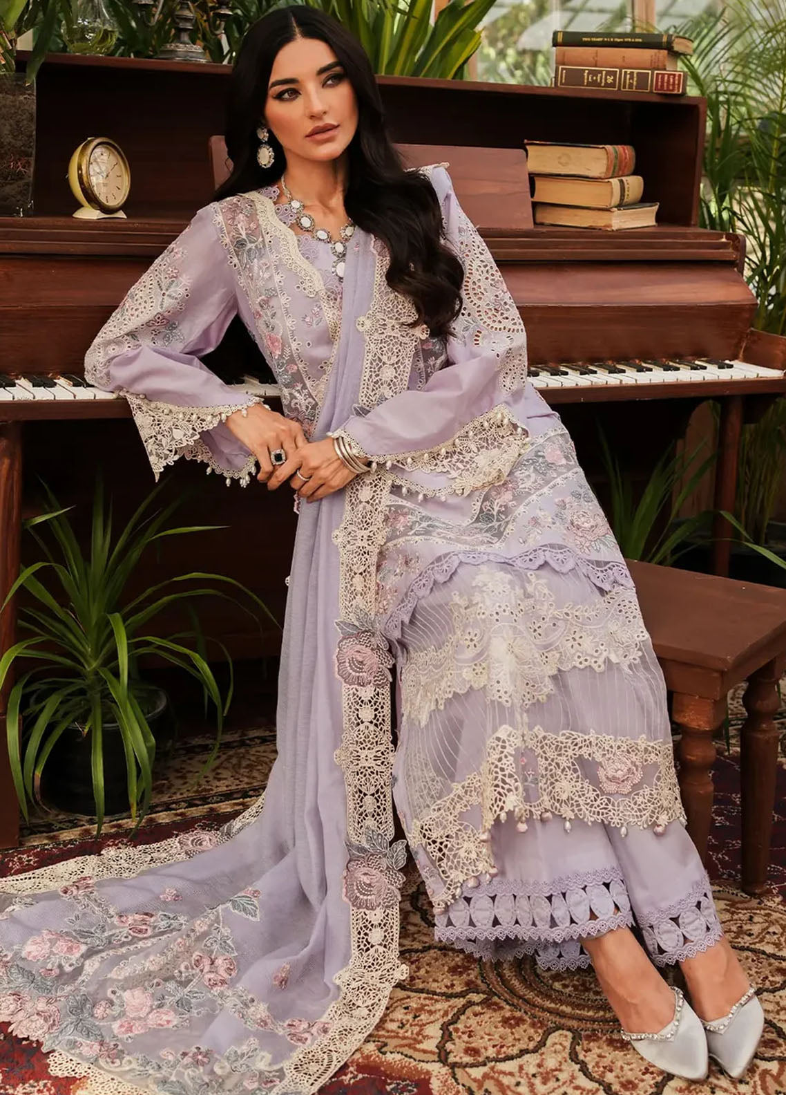 Kahf Premium Unstitched Luxury Lawn Collection 2024 KLE-1B