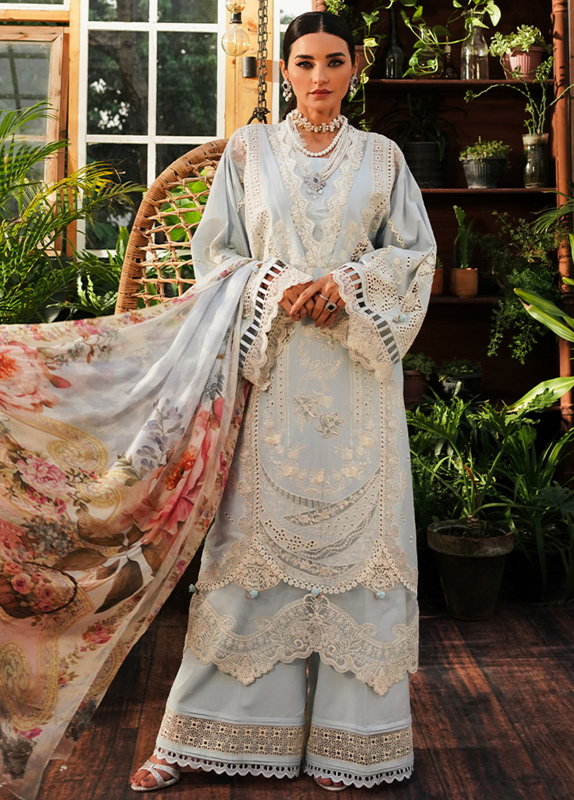 Kahf Premium Unstitched Luxury Lawn Collection 2024 KLE-3B