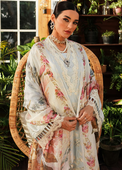 Kahf Premium Unstitched Luxury Lawn Collection 2024 KLE-3B