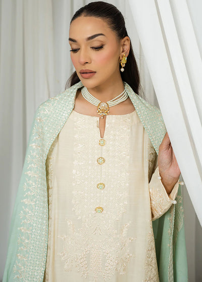 Muraad Pret Embroidered Raw Silk 3 Piece Suit Mila