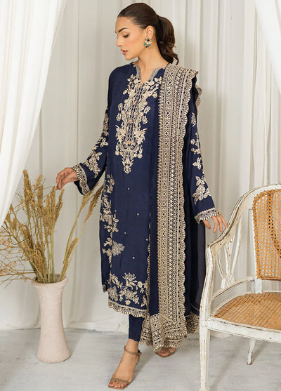 Muraad Pret Embroidered Raw Silk 3 Piece Suit Nyla