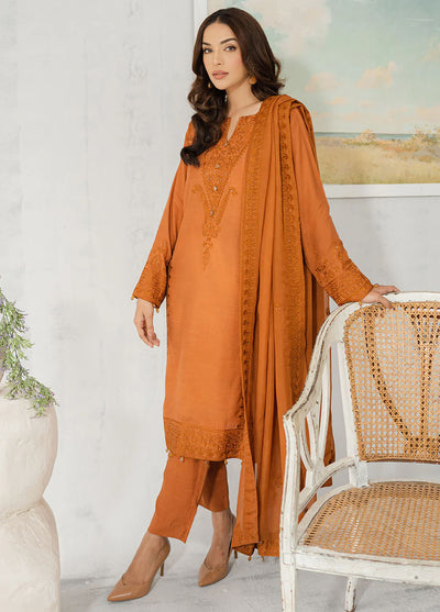 Muraad Pret Embroidered Raw Silk 3 Piece Suit Zoa