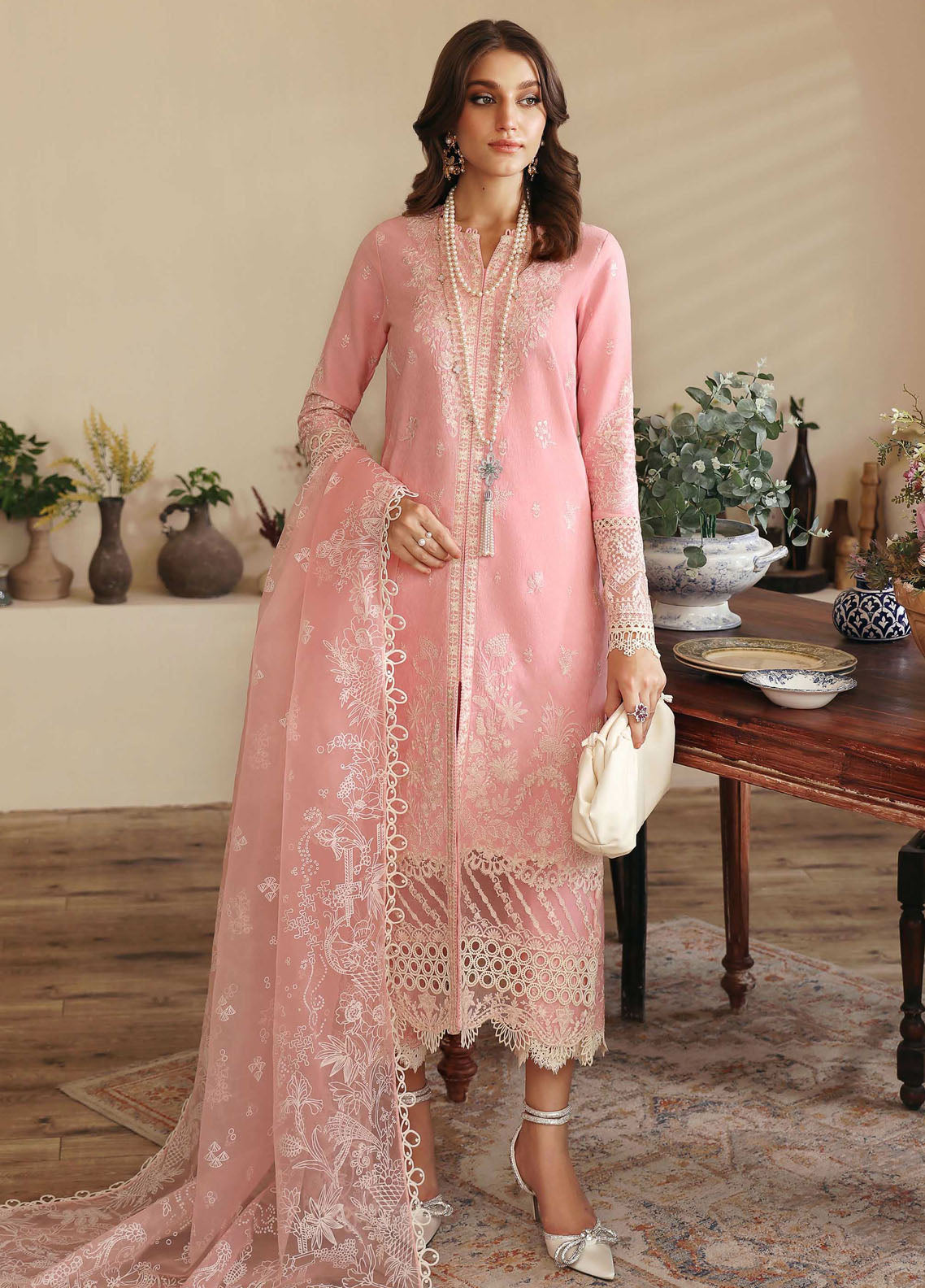 Kanwal Malik Pret Embroidered Jacquard 3 Piece Suit Geneva