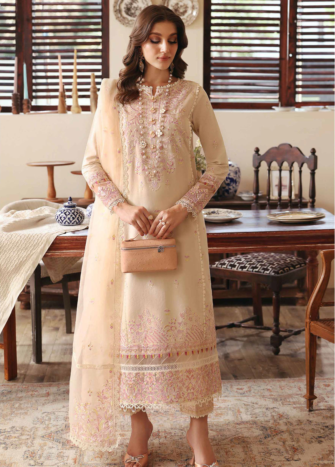 Kanwal Malik Pret Embroidered Lawn 3 Piece Suit Amelia