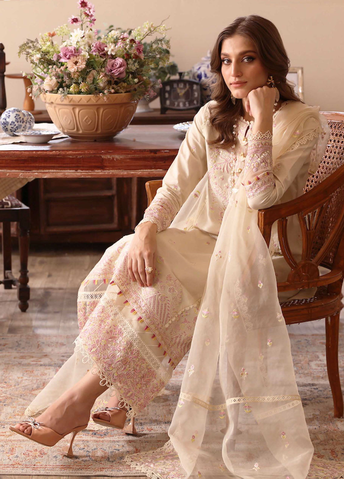 Kanwal Malik Pret Embroidered Lawn 3 Piece Suit Amelia