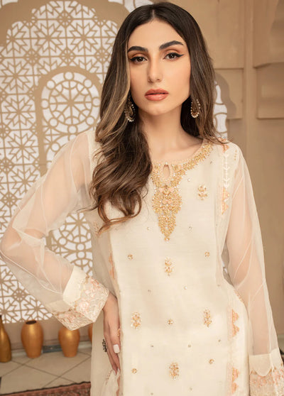 Shamooz Pret Embroidered Organza 3 Piece Suit SHM23K SEM-0495 White Dove