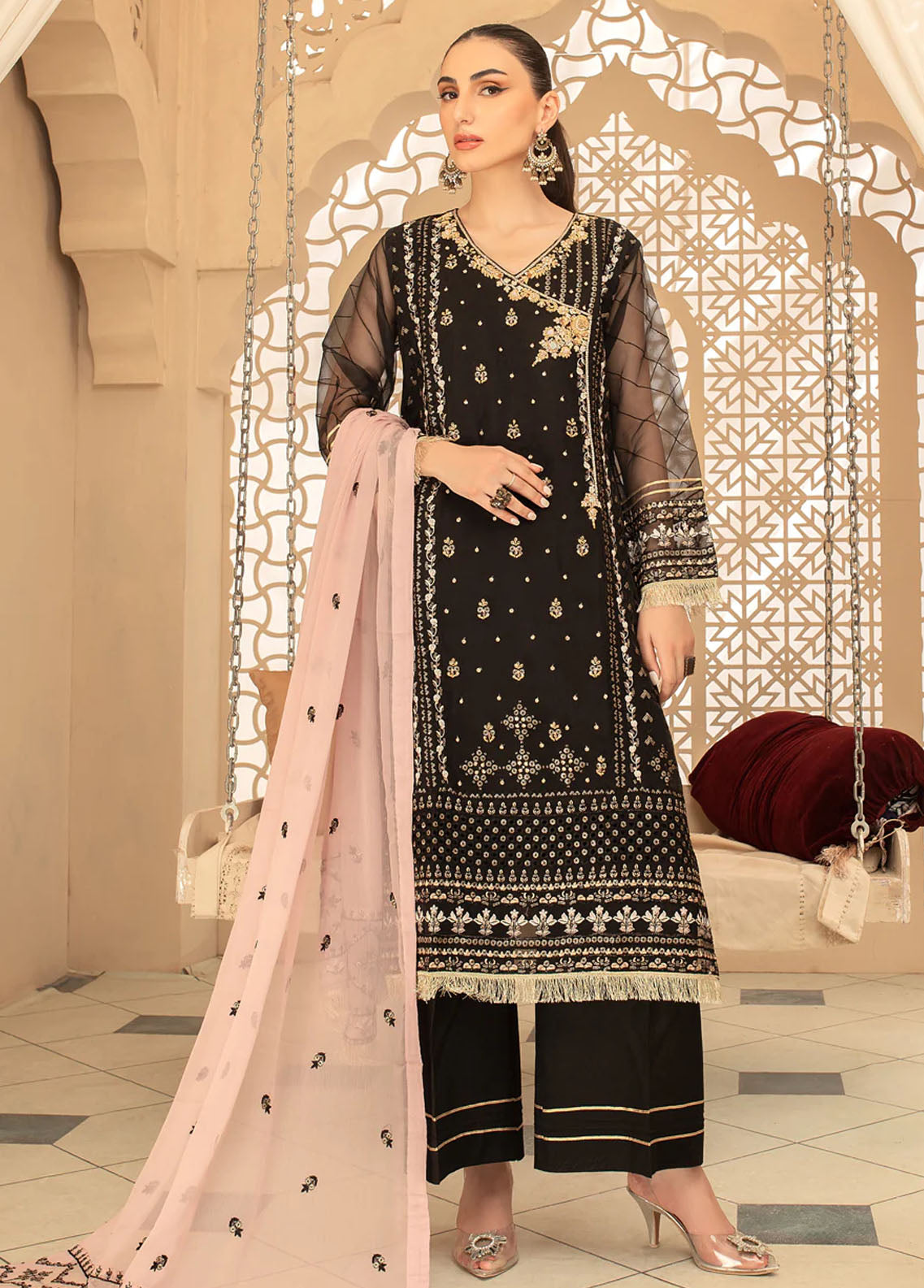 Shamooz Pret Embroidered Organza 3 Piece Suit SHM23K SEM-0505 Gul Bano