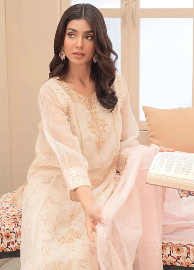 Shamooz Pret Embroidered Organza 3 Piece Suit SHM23K SEM-0508 Rosa White