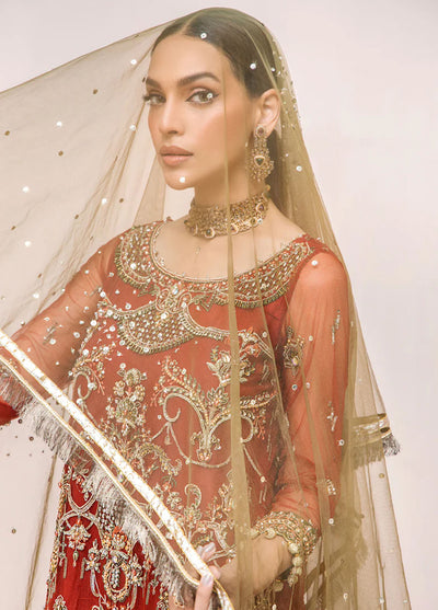 Malook By Shazia Ovais Pret Formal Net 3 Piece Suit MWE-003 Mahru