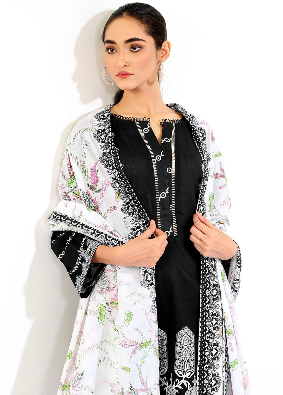 Khas Monochrome Unstitched Lawn Collection 2023 KLA-1997