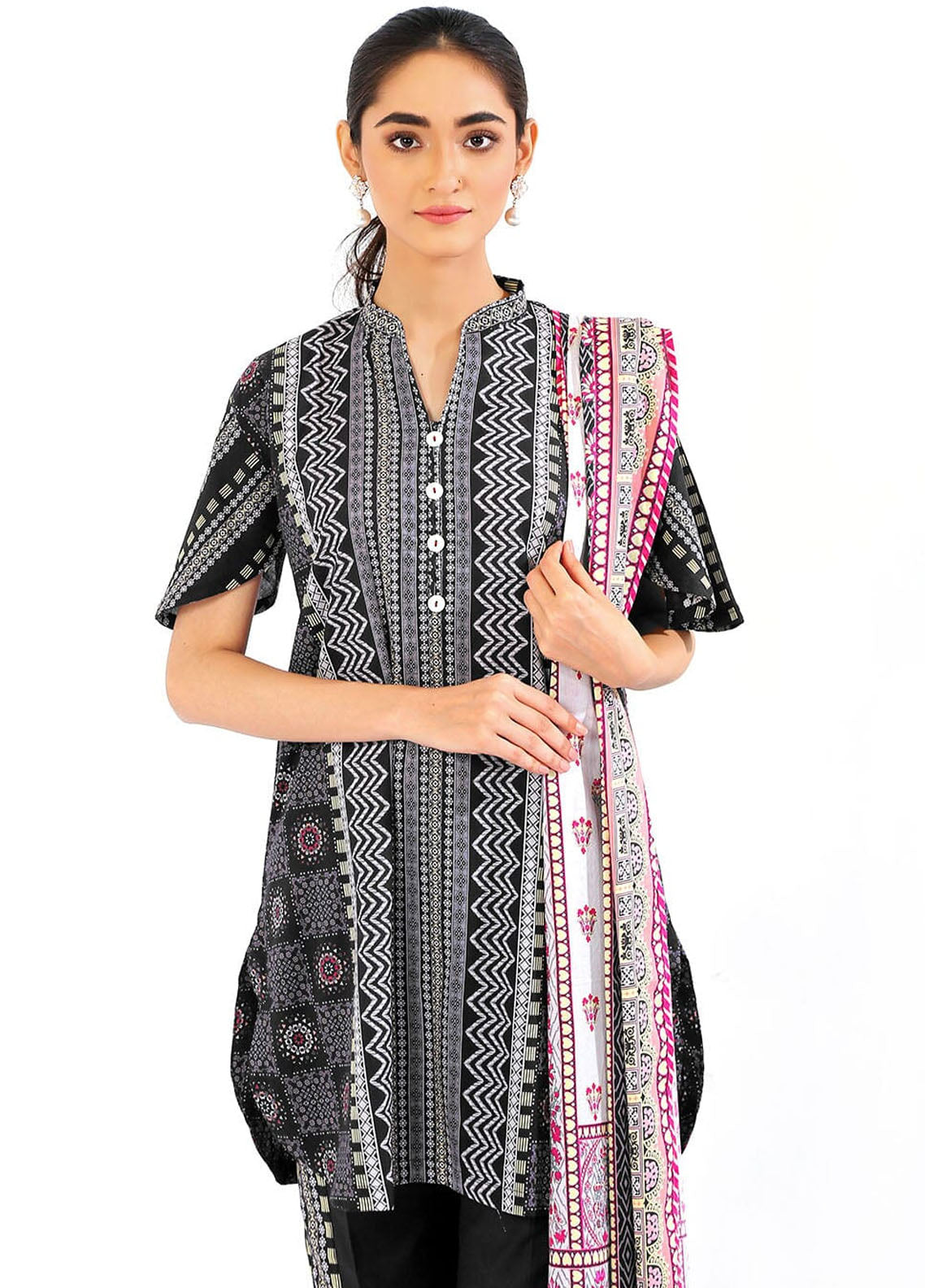 Khas Monochrome Unstitched Lawn Collection 2023 KLA-1998