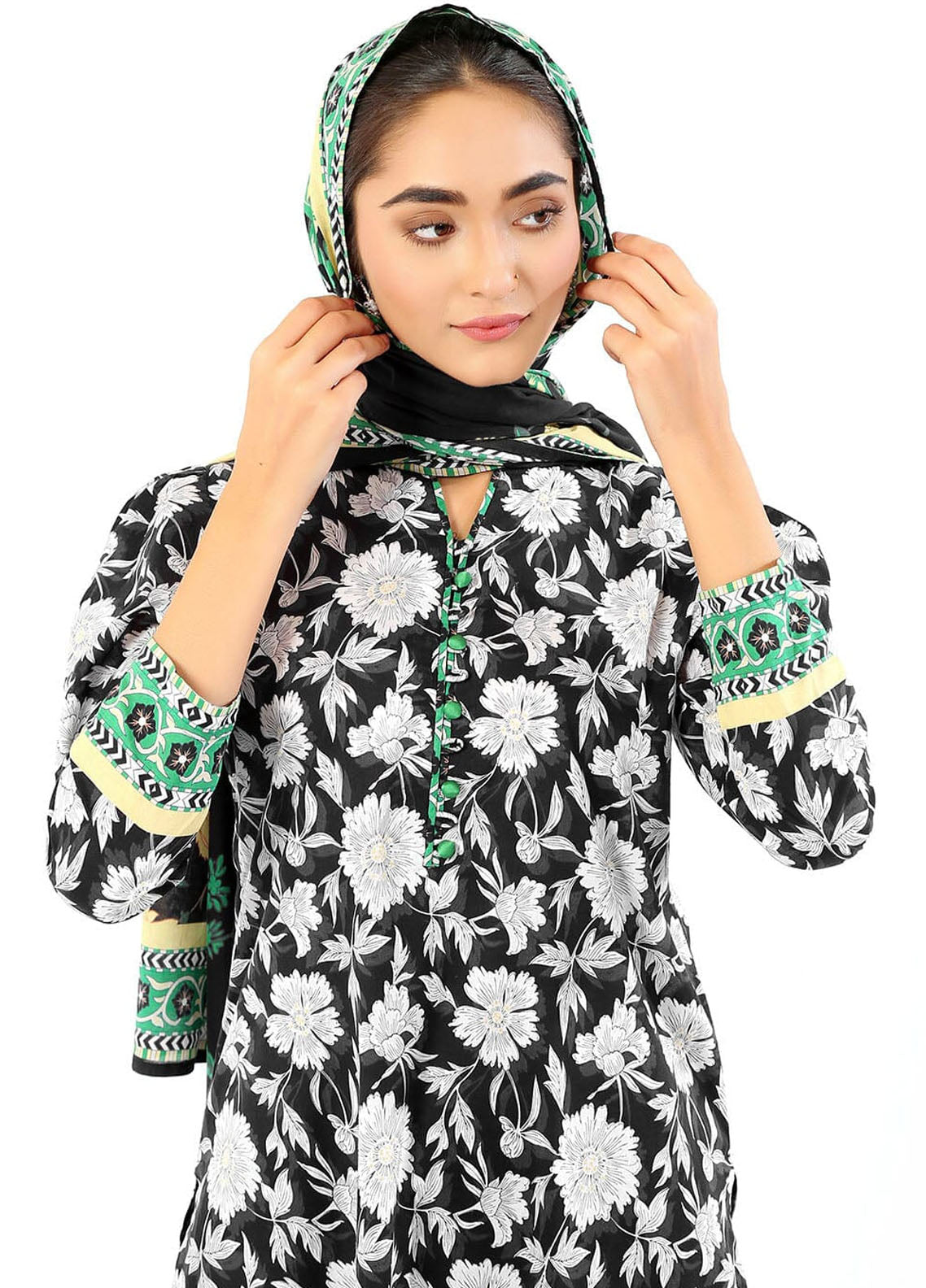 Khas Monochrome Unstitched Lawn Collection 2023 KLA-1999