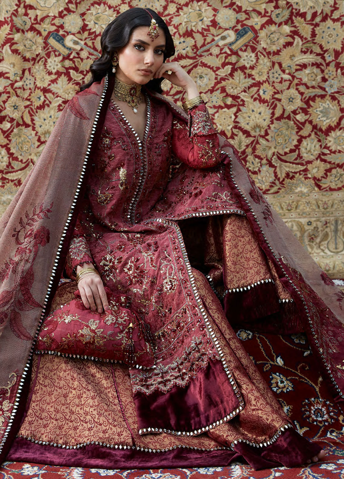 Laj By Lajwanti Unstitched Formal Winter Collection 2024 D-07 Rekha