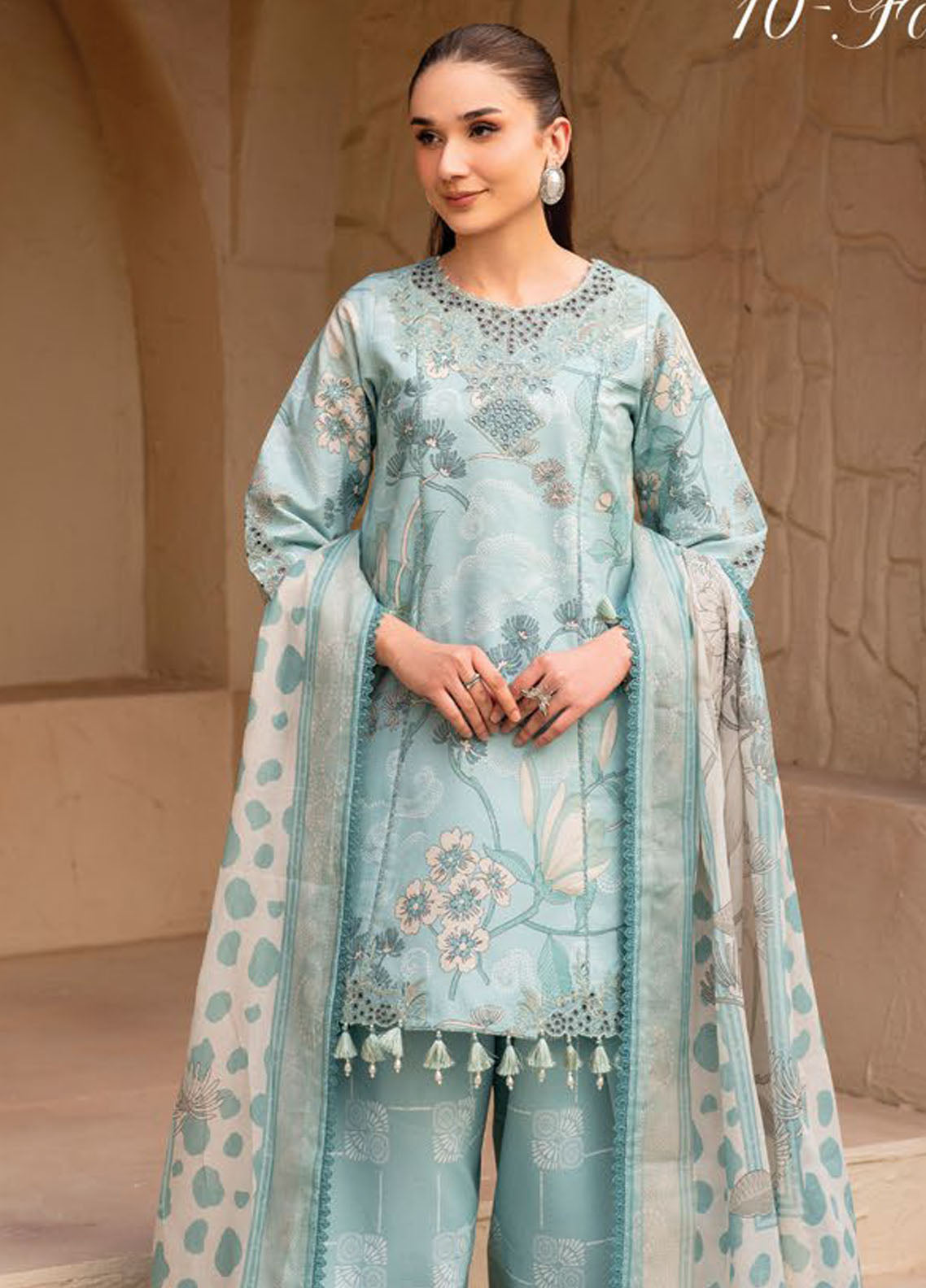 Levana by Alizeh Fashion Embroidered Lawn Suits Unstitched 3 Piece D-7030 Fawn