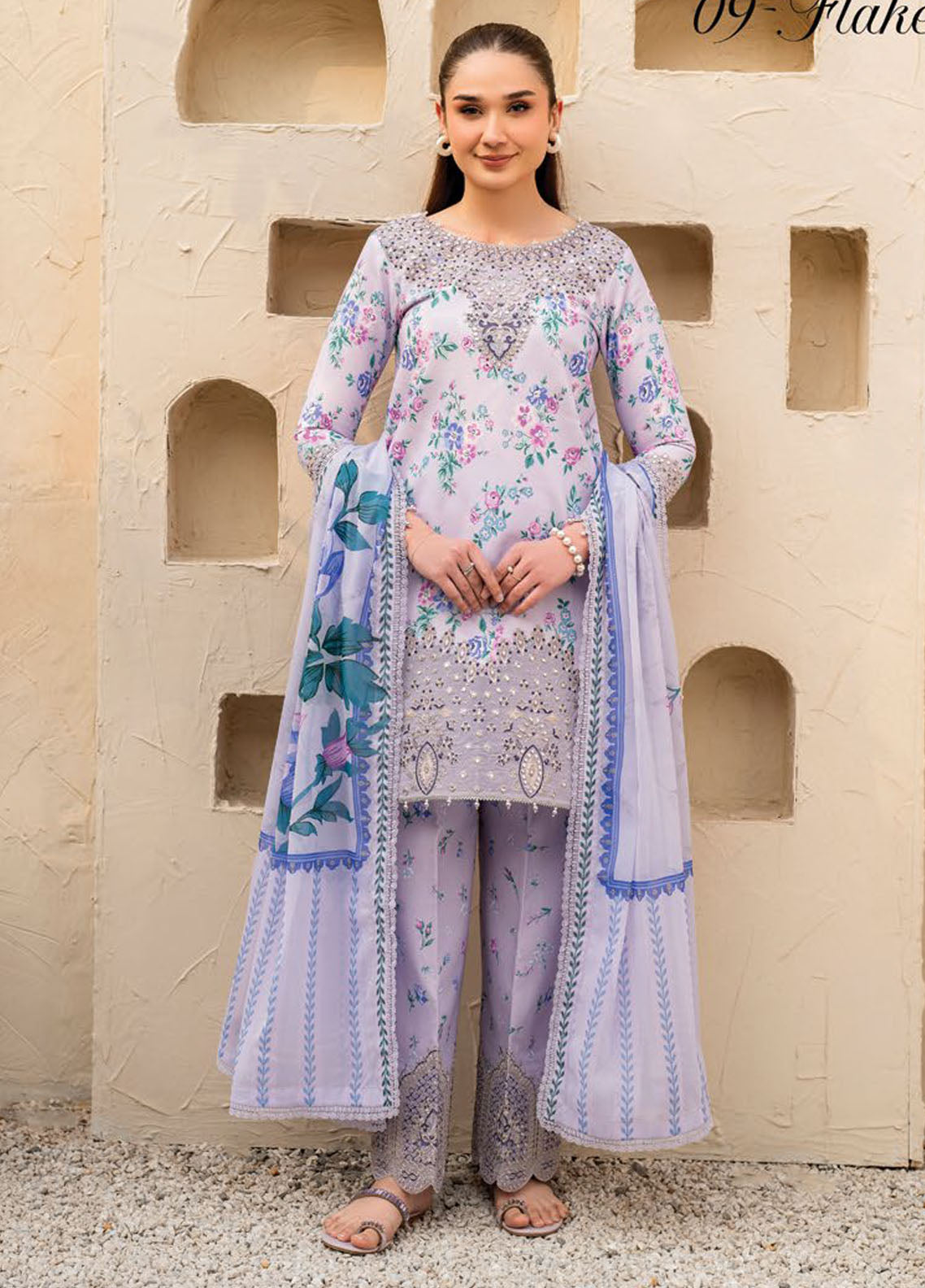 Levana by Alizeh Fashion Embroidered Lawn Suits Unstitched 3 Piece D-7029 Flake