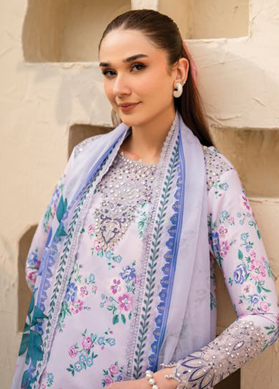 Levana by Alizeh Fashion Embroidered Lawn Suits Unstitched 3 Piece D-7029 Flake