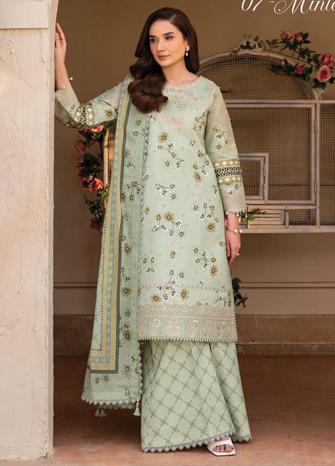 Levana by Alizeh Fashion Embroidered Lawn Suits Unstitched 3 Piece D-7027 Mintel