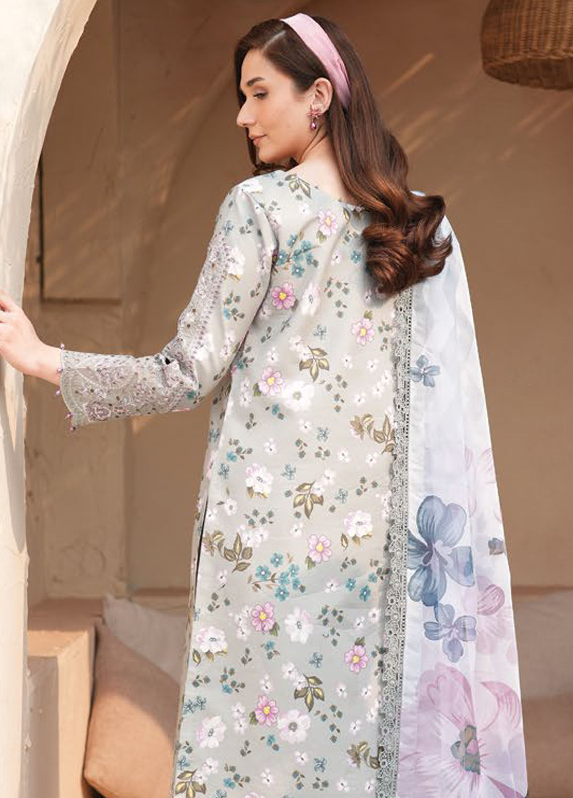 Levana by Alizeh Fashion Embroidered Lawn Suits Unstitched 3 Piece D-7022 Cinder