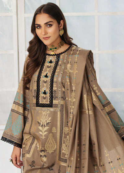 La Rosaa Pret Embroidered Karandi 3 Piece Suit JLA03 BEIGE