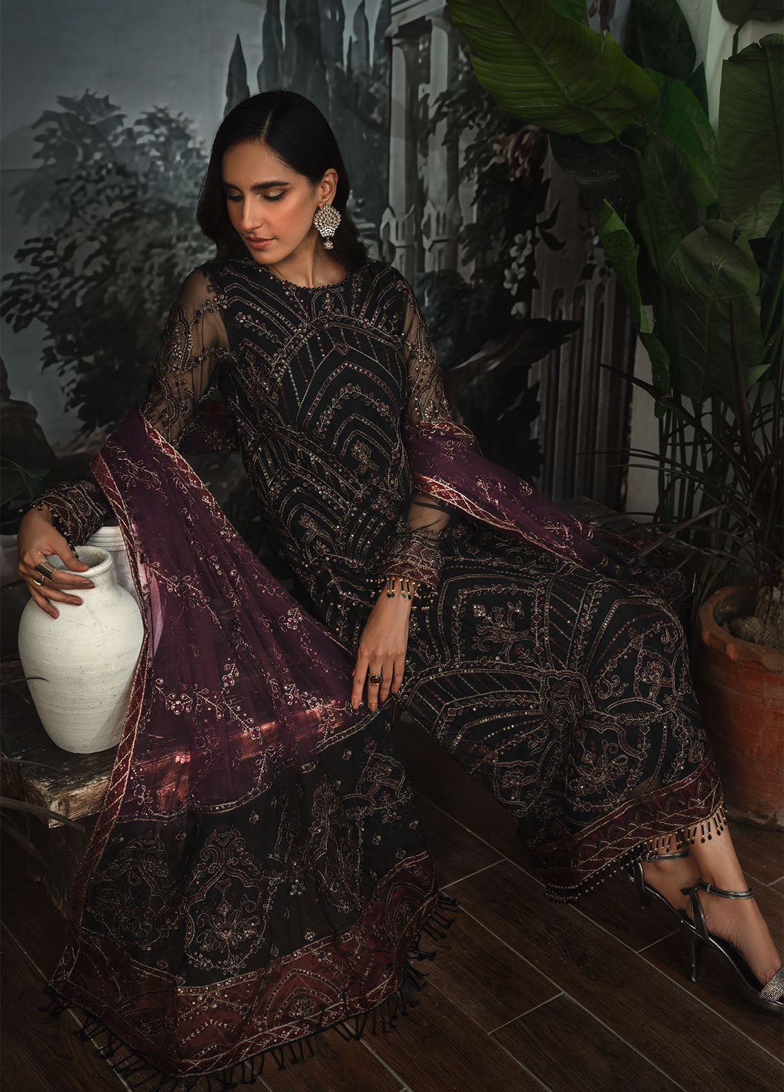 La Rosella By Zarif Unstitched Luxury Formals Collection 2023 ZLR 04 Night Glow