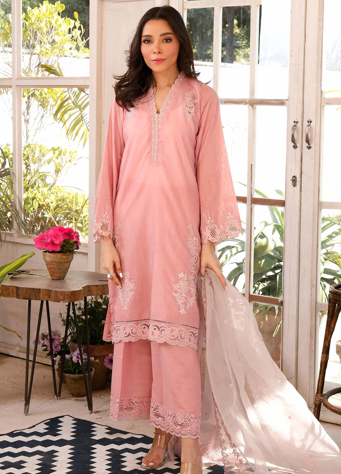Lakhany Pret Embroidered Raw Silk 3 Piece Suit LG-IZ-0125