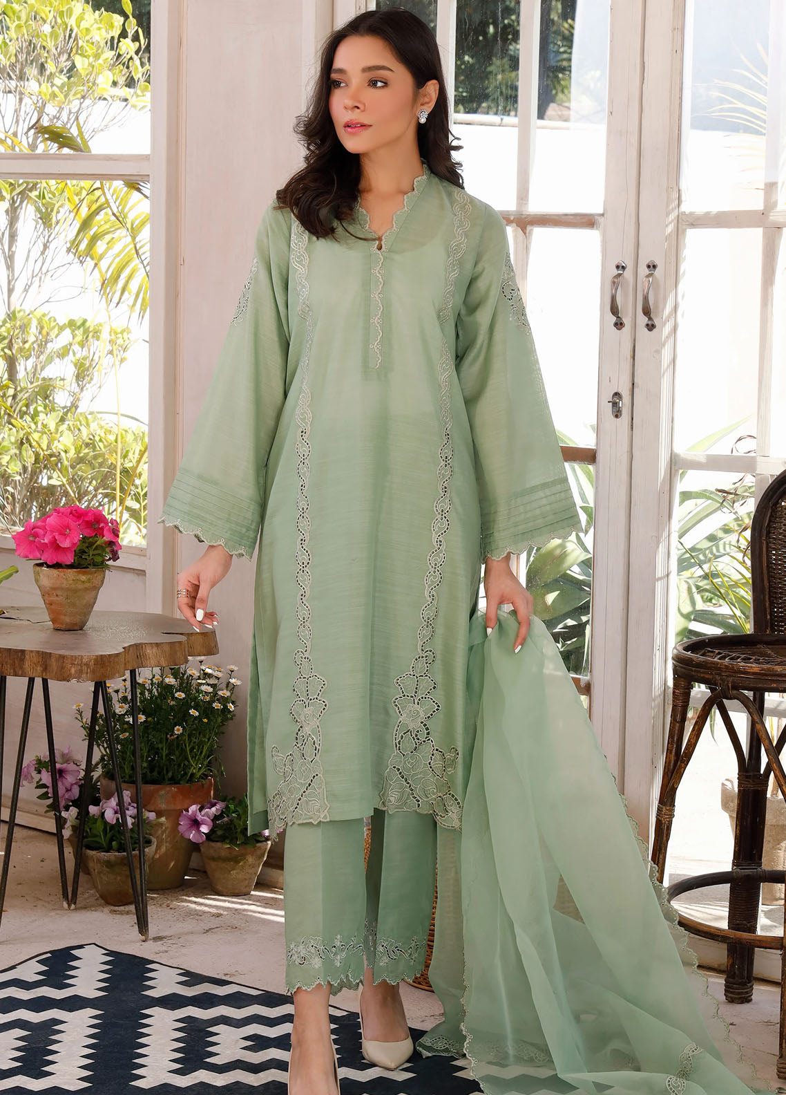 Lakhany Pret Embroidered Raw Silk 3 Piece Suit LG-SK-0170