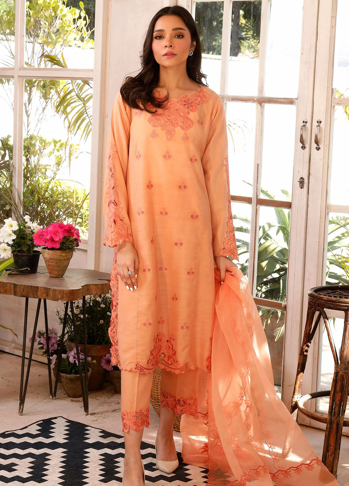 Lakhany Pret Embroidered Raw Silk 3 Piece Suit LG-UB-0022