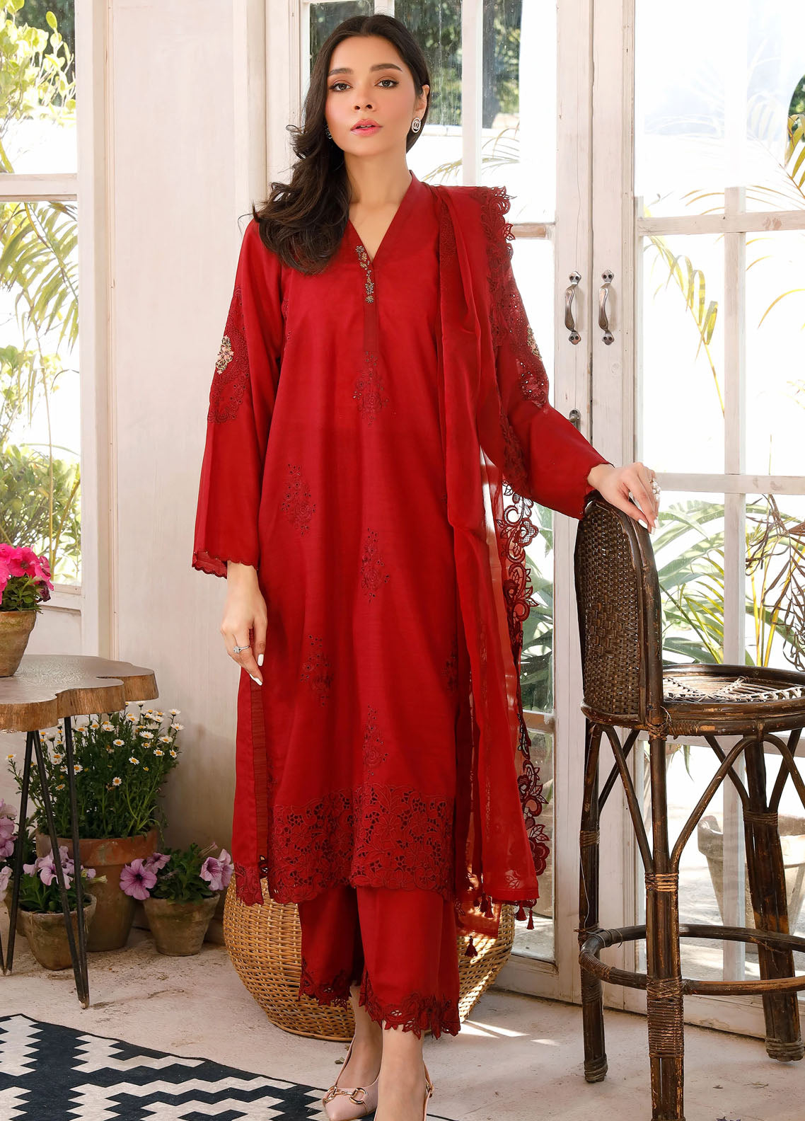 Lakhany Pret Embroidered Raw Silk 3 Piece Suit LG-UB-023
