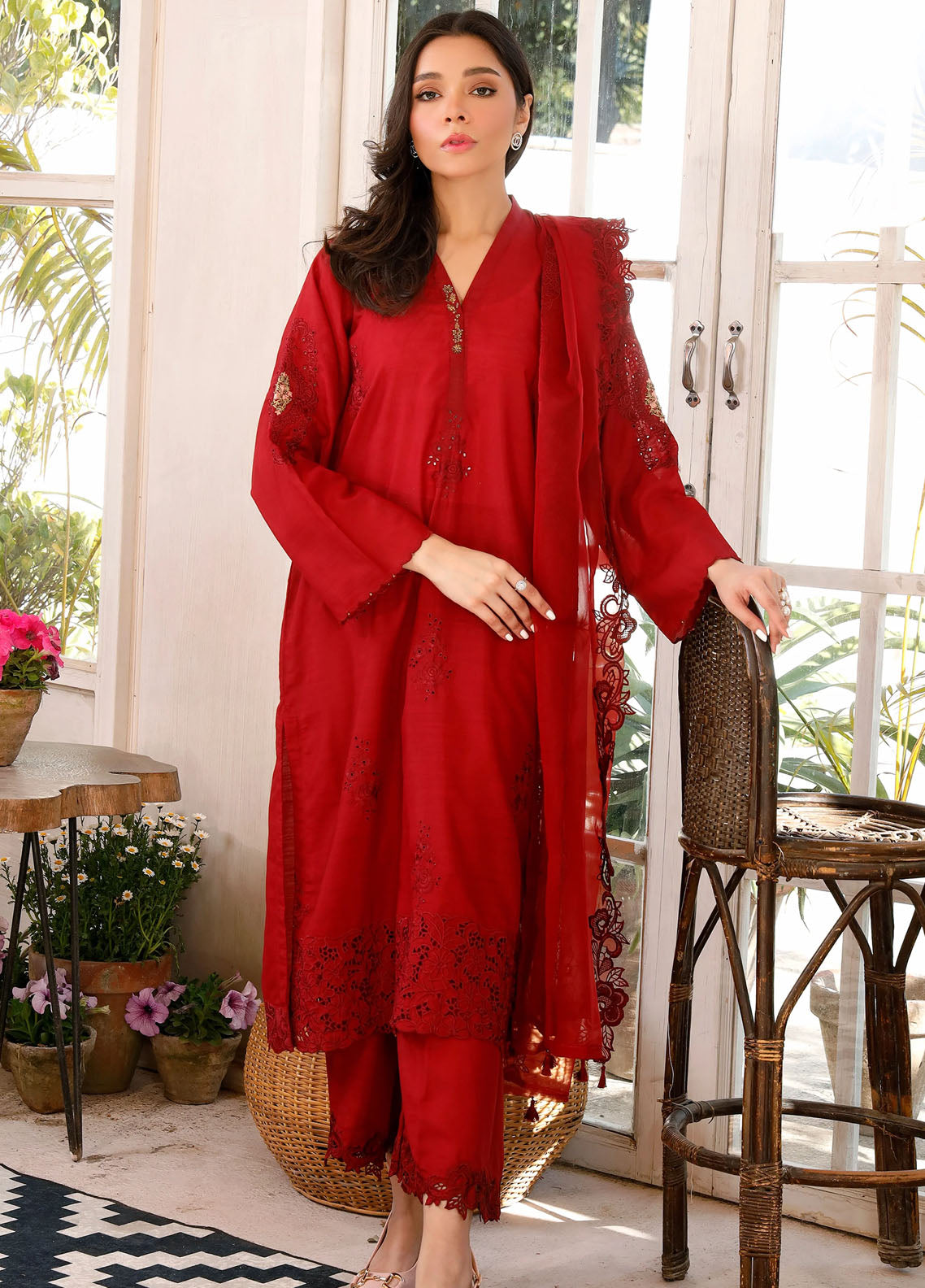 Lakhany Pret Embroidered Raw Silk 3 Piece Suit LG-UB-023